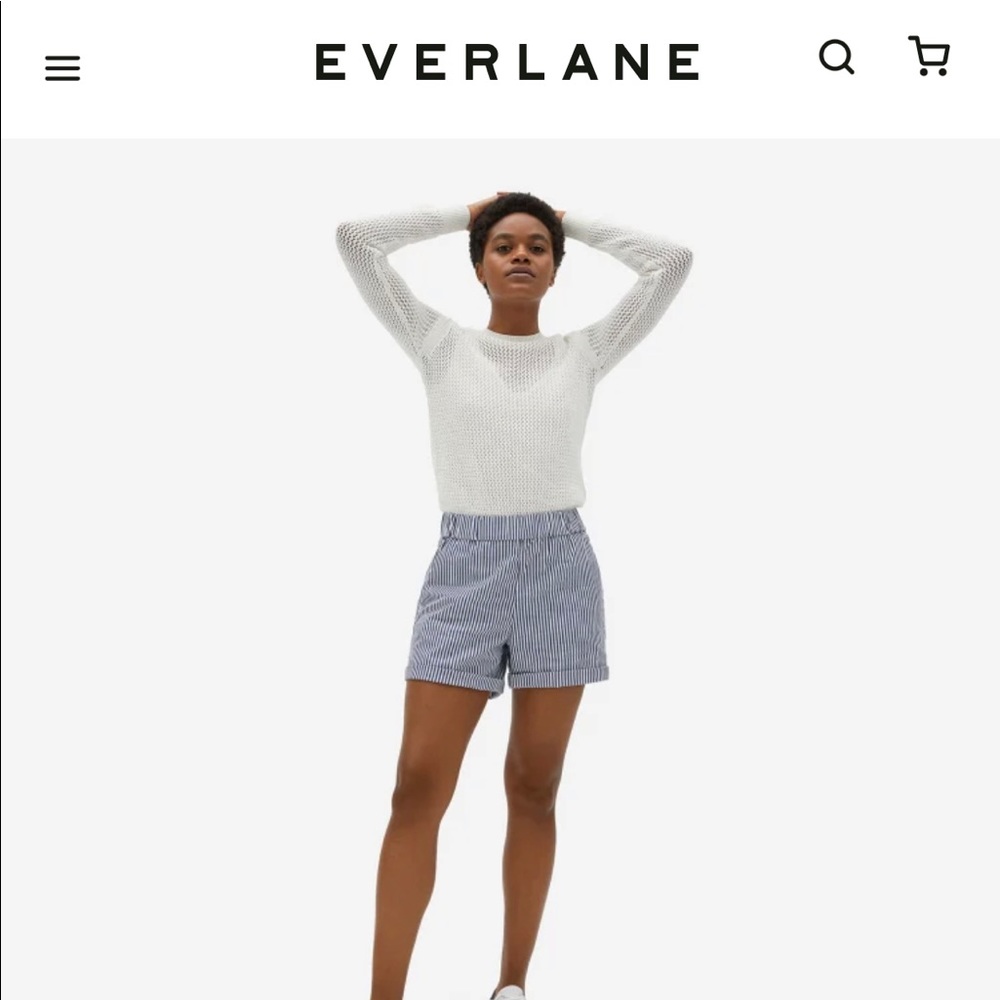 Everlane - The Easy Short - Blue Stripe - Size 00